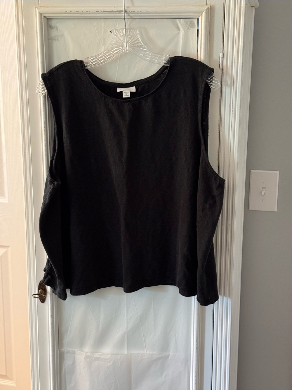 J. Jill Black Love Linen Sleeveless Tank Top Size 3X